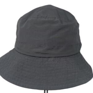 Gray Nylon Boonie Hat Wide Brim Adjustable Chin Strap OS Outdoor Fishing Hiking
